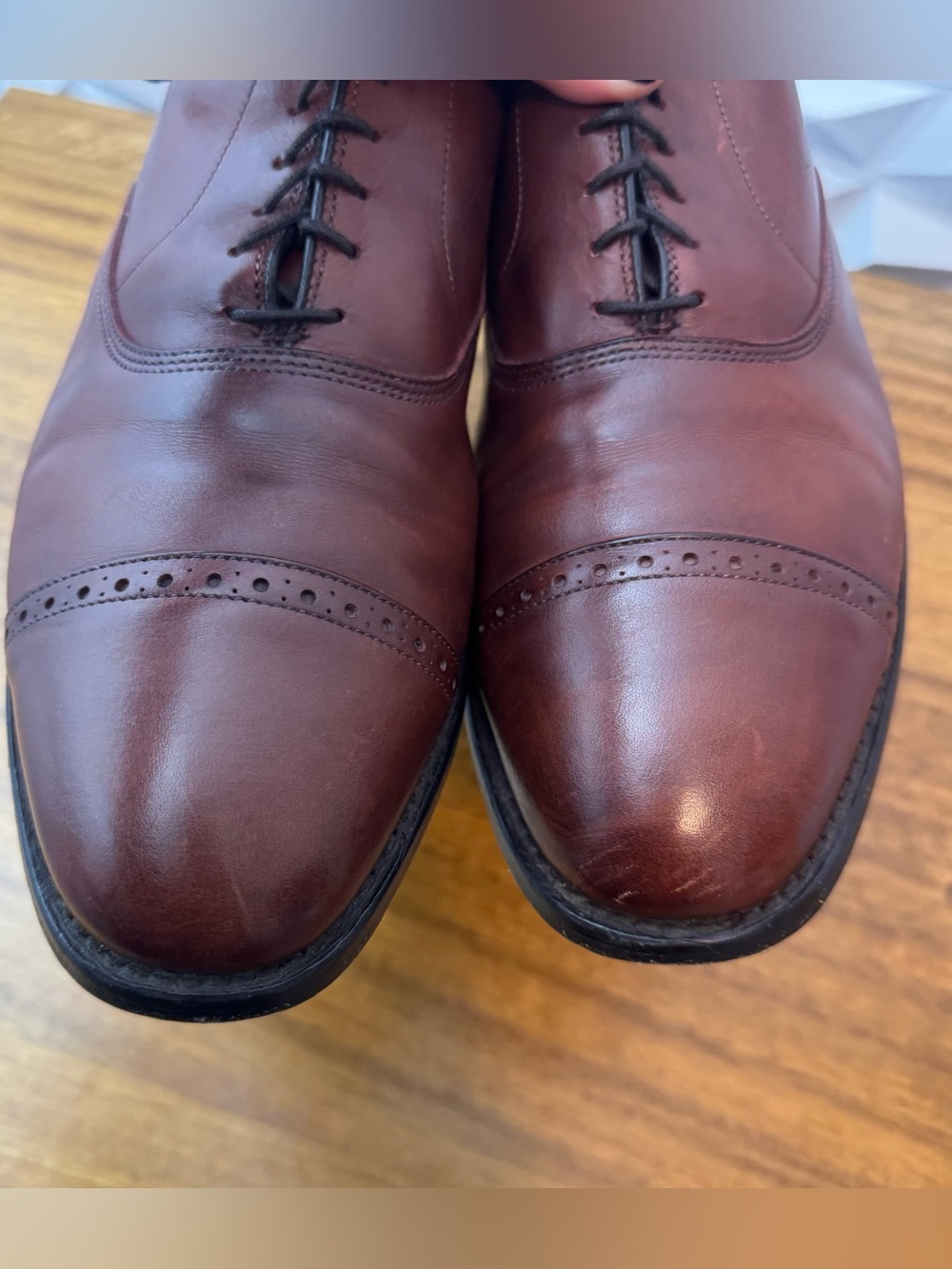 Allen Edmonds Brown Cap-Toe Oxfords Size 10 - Picture 5 of 8